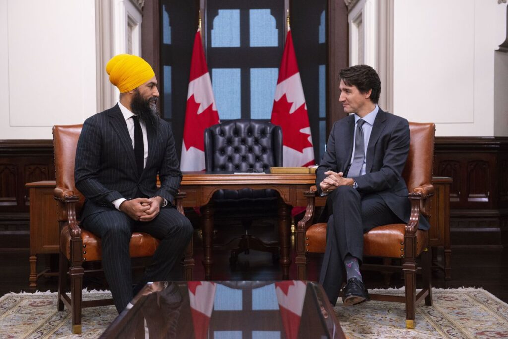 Jagmeet Singh and Justin Trudeau